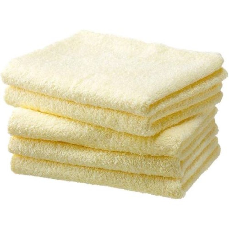 画像1: 〇ホテル フェイス 5枚セット フェイスタオル 日本製 泉州タオル （約32×82cm） ライトイエロー [ B07GZK68LQ / 1120260127002 / / ] (1)