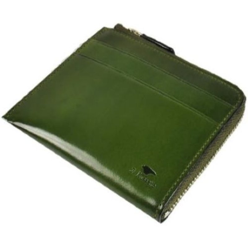 画像1: ☆IL Bussetto イルブセット メンズ 二つ折り財布/ミニ財布 ヒップウォレット L型ハーフラウンドファスナー 11-070 Green グリーン [ B00HEUM350 / 1120260306004 / NO.1083 / ] (1)