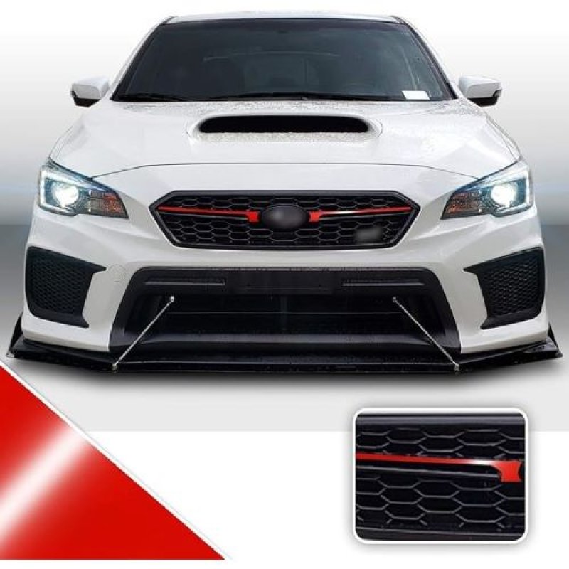 画像1: ★Optix フロントグリル ミドルJDMスタイル ピンストライプ ビニールデカール オーバーレイ ラップ トリムインサート ステッカー WRX STi 2018 2019 2020対応 - グロスレッド [ B083G5JWP4 / 112026031601 / TT-SUB-FTJPSTRIP1820-GLS-GUN / K107 ] (1)