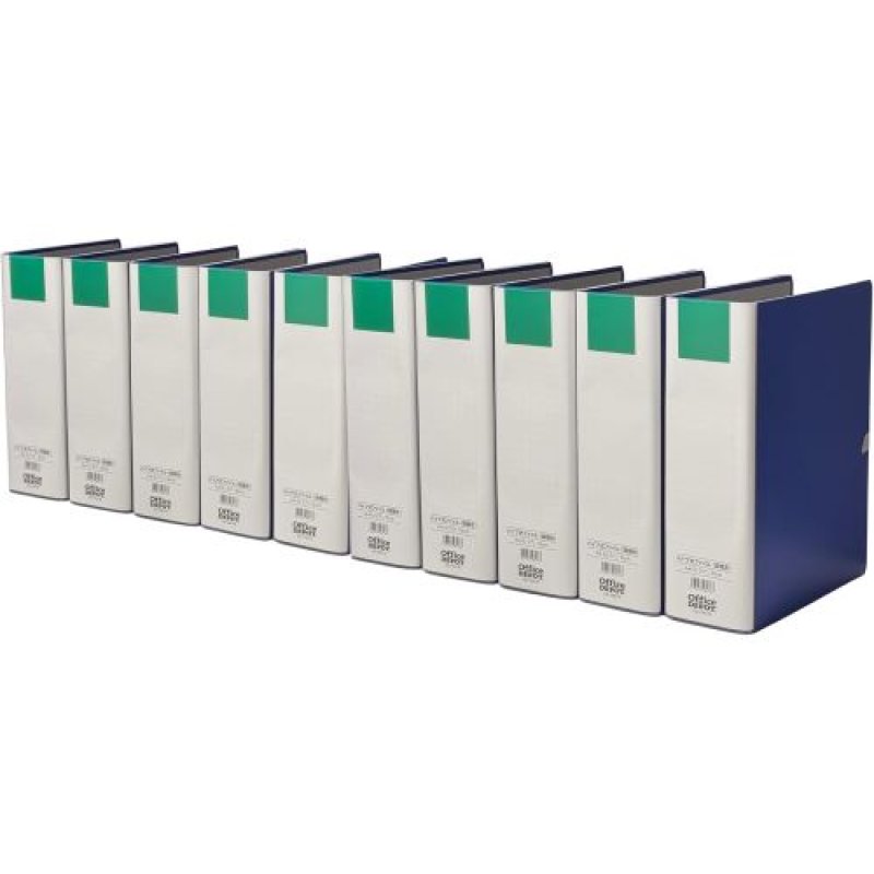 画像1: ★オフィスデポ office depo パイプ式ファイル 両開き A4縦 2穴 800枚収納 80mm 青 10冊パック 日本製 [ B0G6WYTJYF / 1120260410001 / OD-128176 / 会員 NO.125 ] (1)
