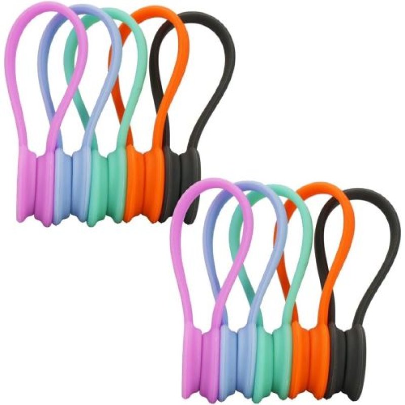 画像1: ★ケーブルまとめ マグネットクリップ 5色セット 巻くだけ コード イヤホン コンパクト 外れにくい (10個) [ B0C1S1B63K / 1120260423002 / YTYV4 / 会員 NO.131 ] (1)