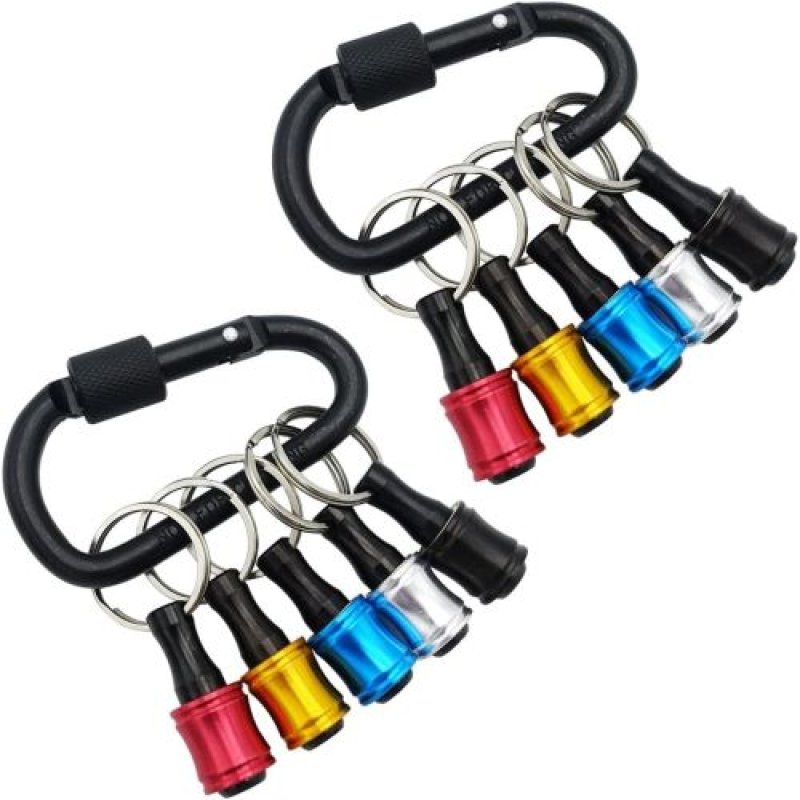 画像1: ★ドライバービットホルダー キーホルダー型 5色組 引き上げ式 工具 携帯用 軽量 カラビナ付き 2セット [ B0BWRFK9VH / 1120260423005 / MCN9254 / 会員 NO.131 ] (1)