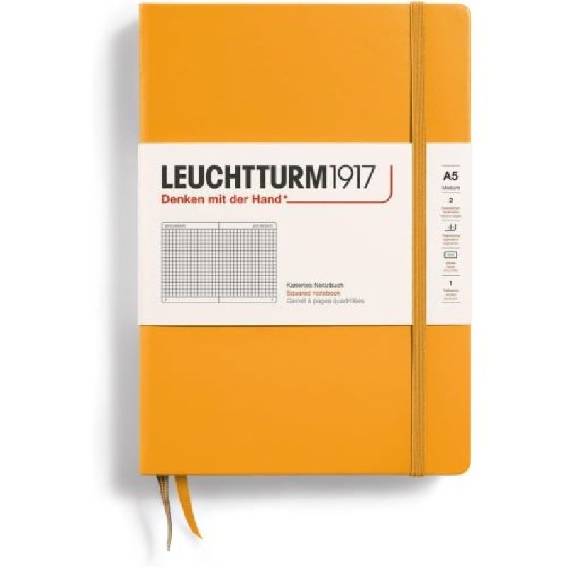 画像1: ◯LEUCHTTURM1917(ロイヒトトゥルム1917) ノート A5 方眼 ライジングサン 363389 正規輸入品 [ B08SWRPY4G / 4004117587993 / ] (1)
