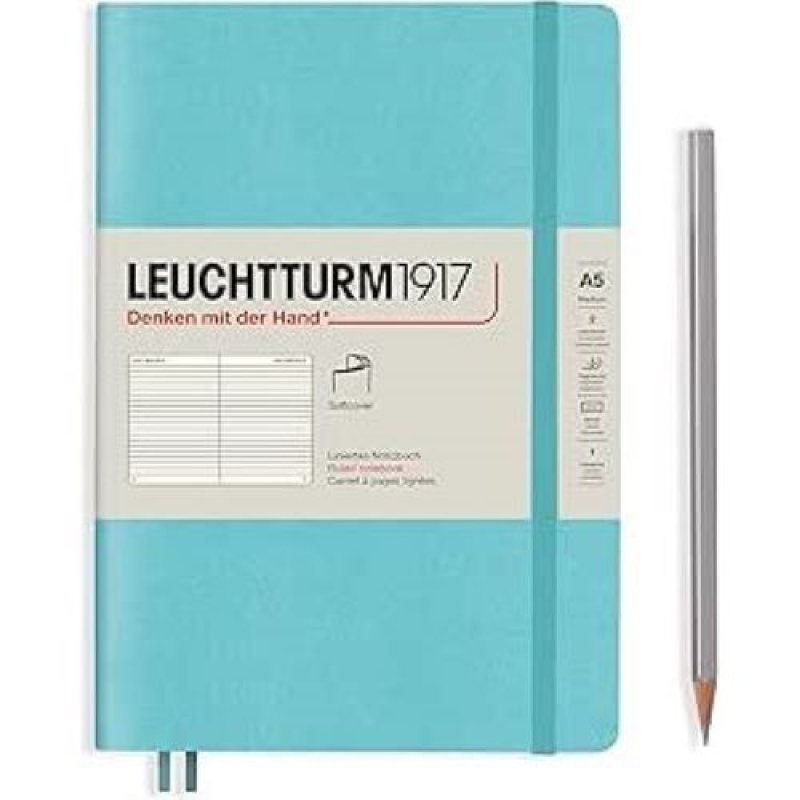 画像1: ◯LEUCHTTURM1917 ノート A5 横罫 ソフトカバー アクアマリン 363408 正規輸入品 [ B08SCKDSRS / 4004117588181 / ] (1)