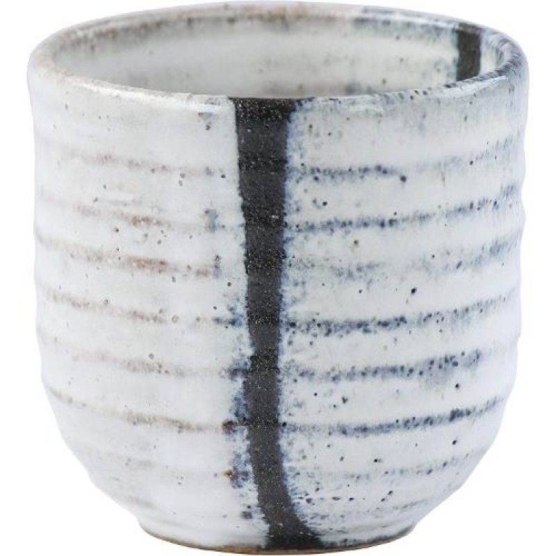 画像1: ◯陶里 『信楽焼』潮騒(ブラック)湯呑 W313-05 [ B087RVTCXB / 4510542395497 / ] (1)