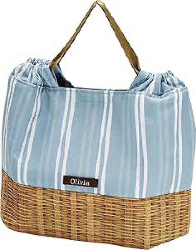 画像1: ◇現代百貨 ランチバッグ Olivia 28×10×21cm パターン サックス [ B0819TC3ZR / 4516344091155 / / 1070 ] (1)