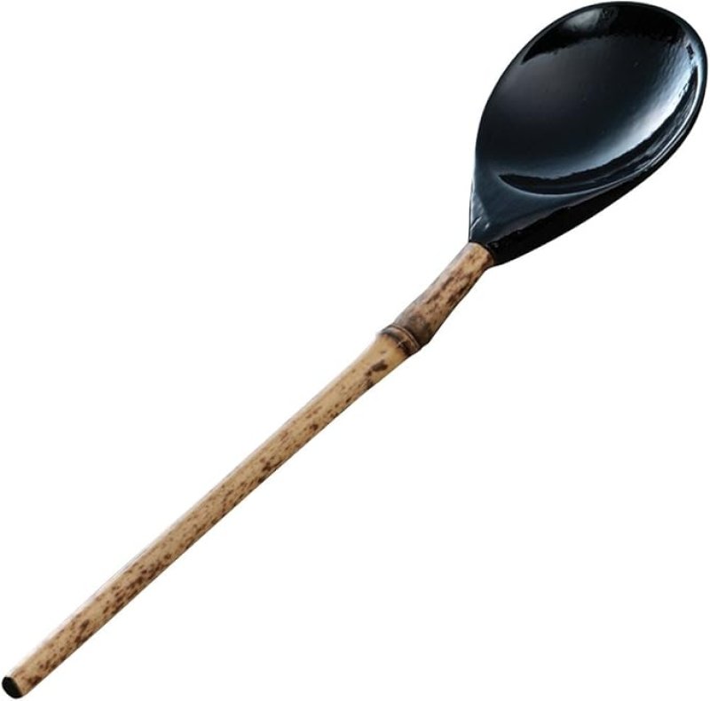画像1: ◯竹人 山下工芸(Yamasita craft) 黒竹柄 黒塗スプーン 小 26466000 [ B01MRWCDF5 / 4518860119696 / ] (1)