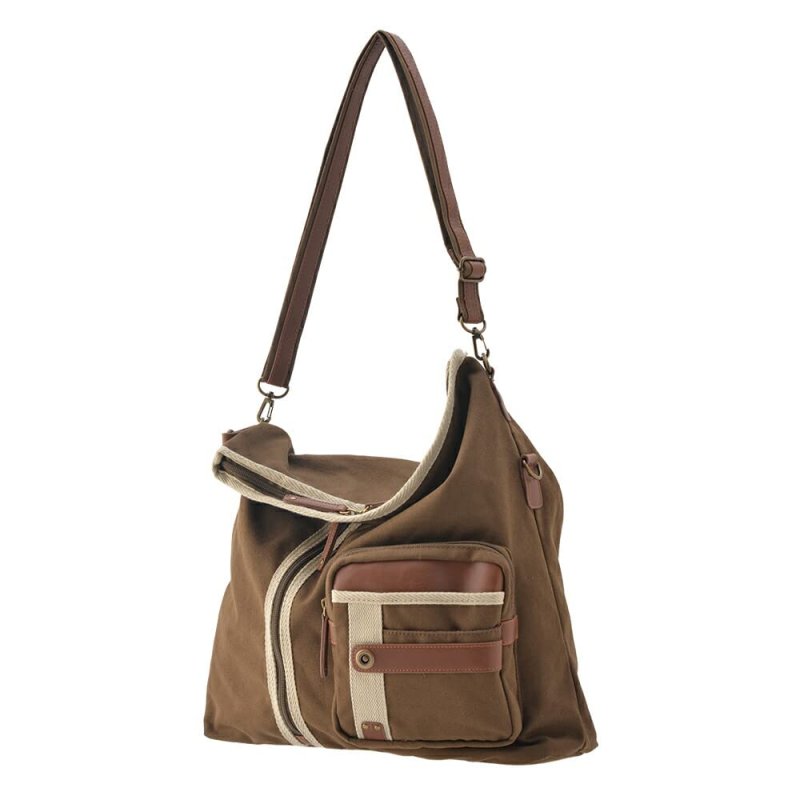 画像1: 〇DEVICE クロスロード 帆布口折れショルダーバッグ/カーキ [ B07KFZ637H / 4527772135915 / / L棚 ] (1)