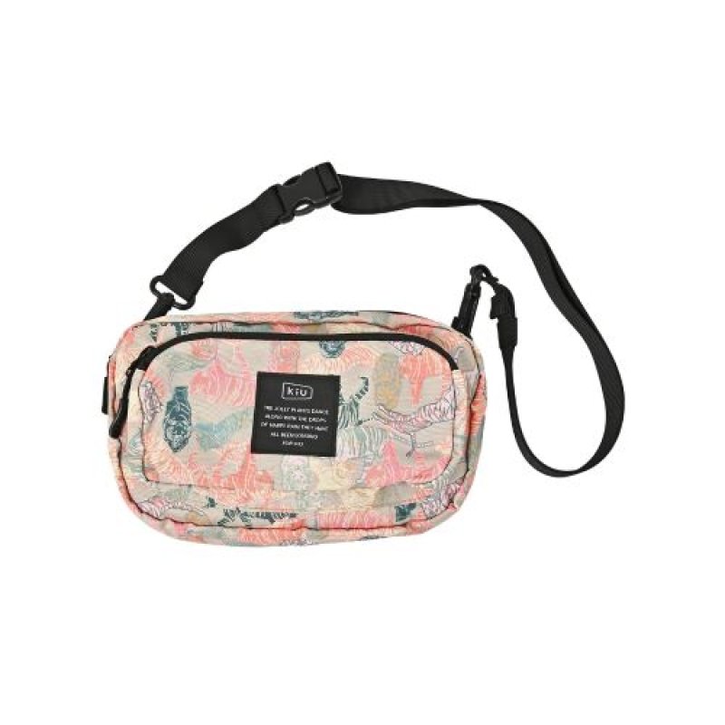 画像1: KiU キウ 300D フロントポケットミニショルダーバッグ 300D FRONT POCKET MINI SHOULDER BAG ショルダー バッグ ポーチ 肩掛け ミニバッグ ミニポーチ 男女兼用 ウエストポーチ 2WAY 小さめ 撥水 背面メッシュ ポケット キーカラビナ ブライトタイガー K156-360 [ B0CSSPPWZN / 4537988028642 / K156-360 ] (1)