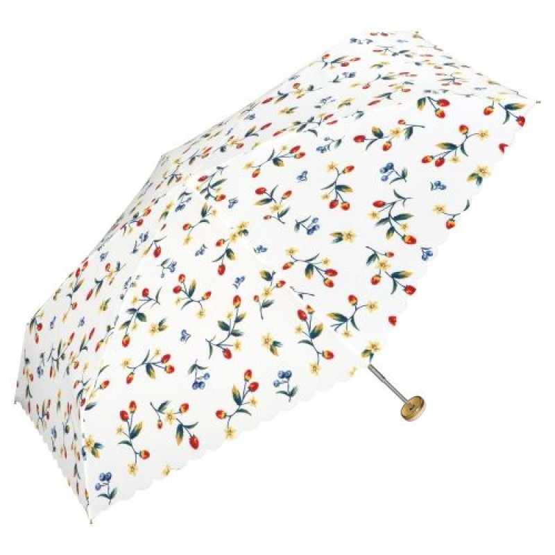 画像1: 《4月下旬入荷予定》Wpc. 雨傘 折りたたみ傘 ストロベリーガーデン ミニ オフ 晴雨兼用 親骨53cm 3316-304-002 [ B0CRZ622TF / 4537988030072 / 3316-304-002 ] (1)