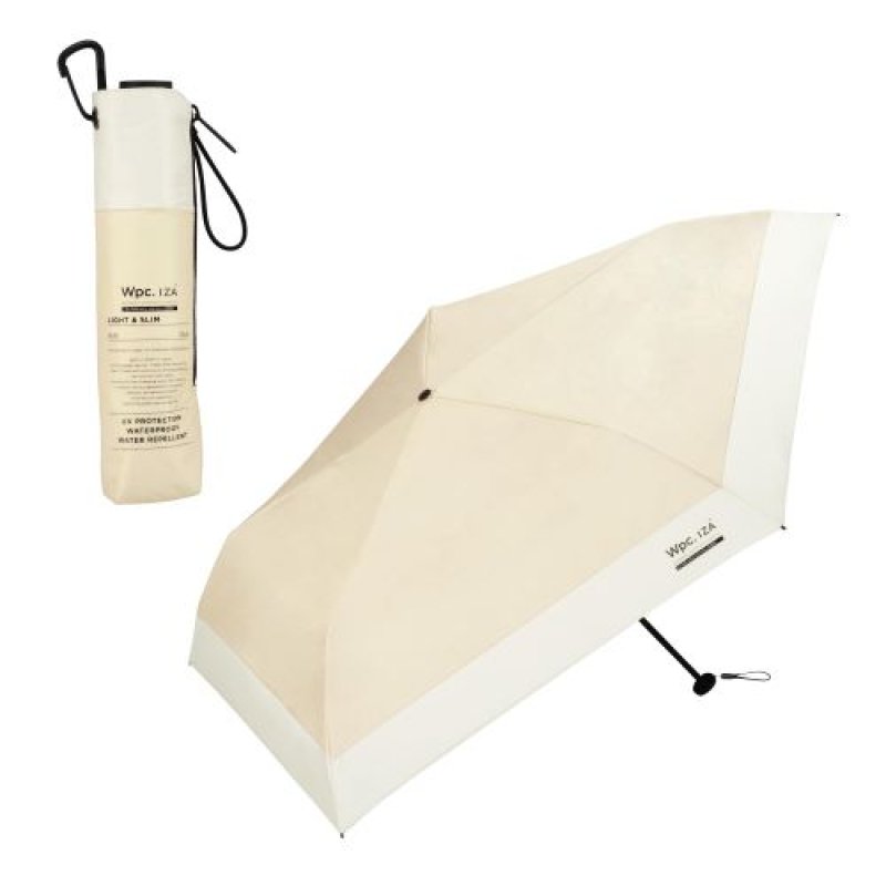 画像1: 《4月下旬入荷予定》【2025】男の晴雨兼用傘 日傘 IZA Type:LIGHT ＆ SLIM ベージュ×オフ 親骨55cm ZA007-953-102 [ B0DTHZK452 / 4537988312352 / ZA007-953-102 ] (1)