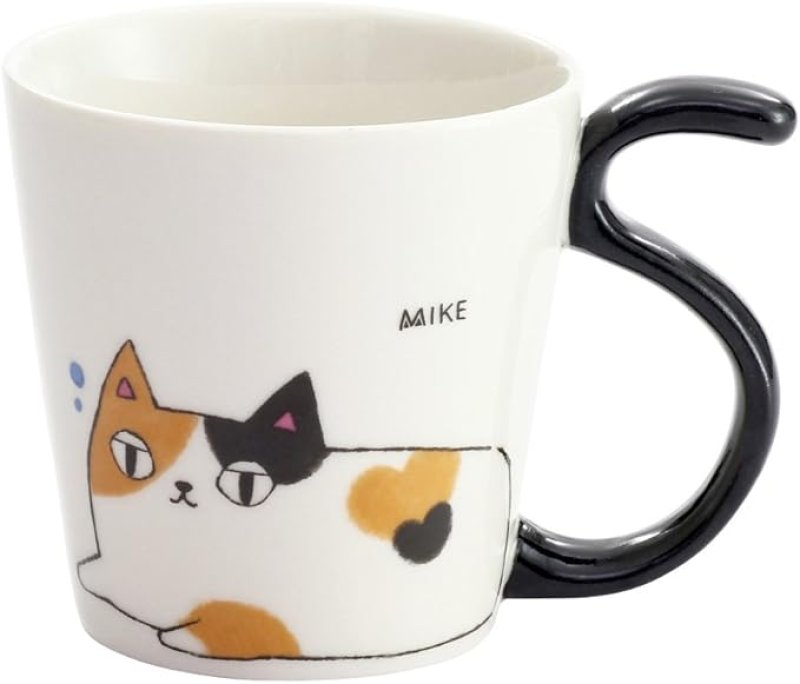 画像1: 猫3兄弟 しっぽマグカップ mike 13009 [ B01GFQONGY / 4543945130099 / 13009 ] (1)