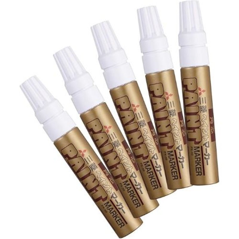 画像1: ☆三菱鉛筆 ペイントマーカー 太字 金 5本 PX30.25 [ B07NYXXXV6 / 4548351104375 / NO.1076 / ] (1)