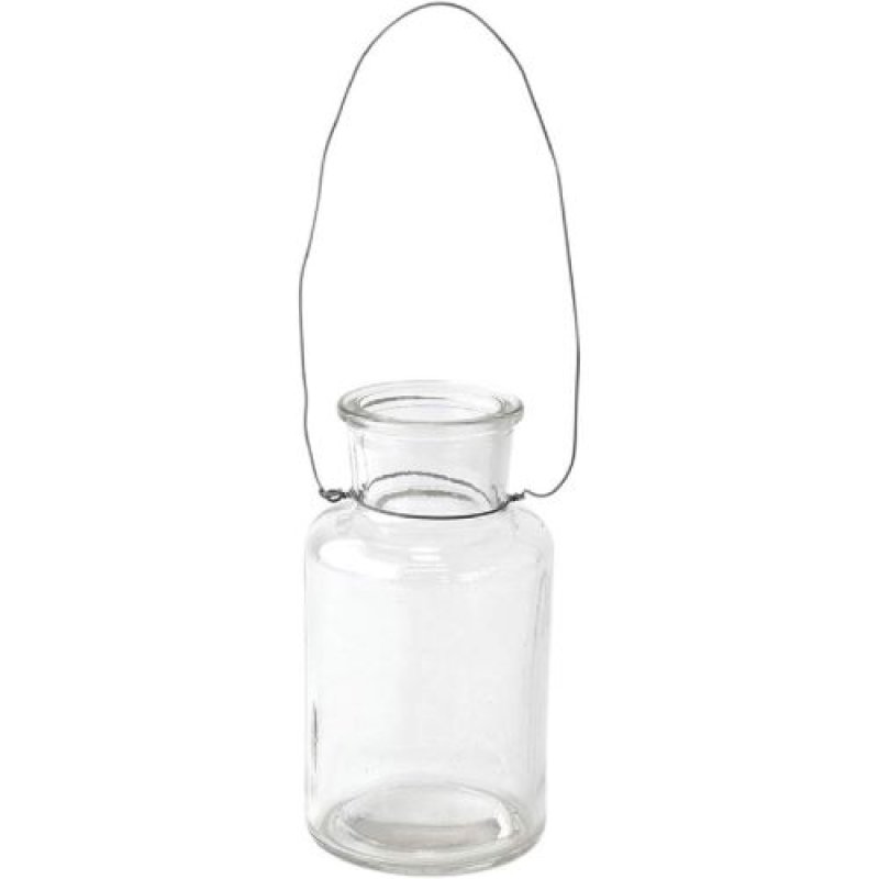 画像1: ★SPICE OF LIFE(スパイス) 花瓶 ワイヤーハンドル ガラスボトルベース クリア Sサイズ 直径7cm 高さ23cm DYDZ4011 [ B014QKCP66 / 4548815013830 / DYDZ4011 / 会員 NO.125 ] (1)