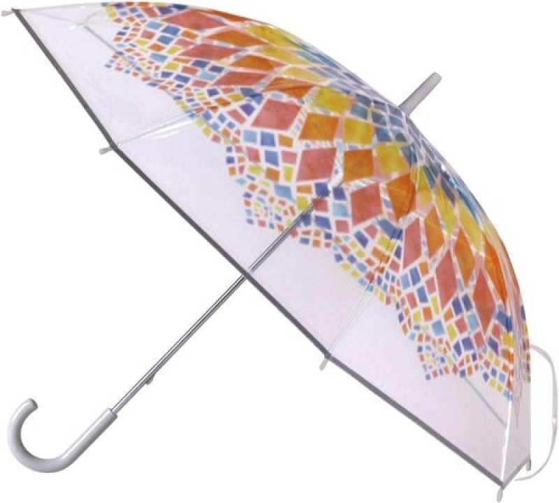 画像1: ★SPICE OF LIFE(スパイス) 映える ビニール傘 ハッピー クリア アンブレラ ステンドグラス 58.5cm 反射テープ ネイルガード グラスファイバー HHLG2060 [ B08SJ2RWGV / 4548815101193 / HHLG2060 / 会員 NO.127 ] (1)