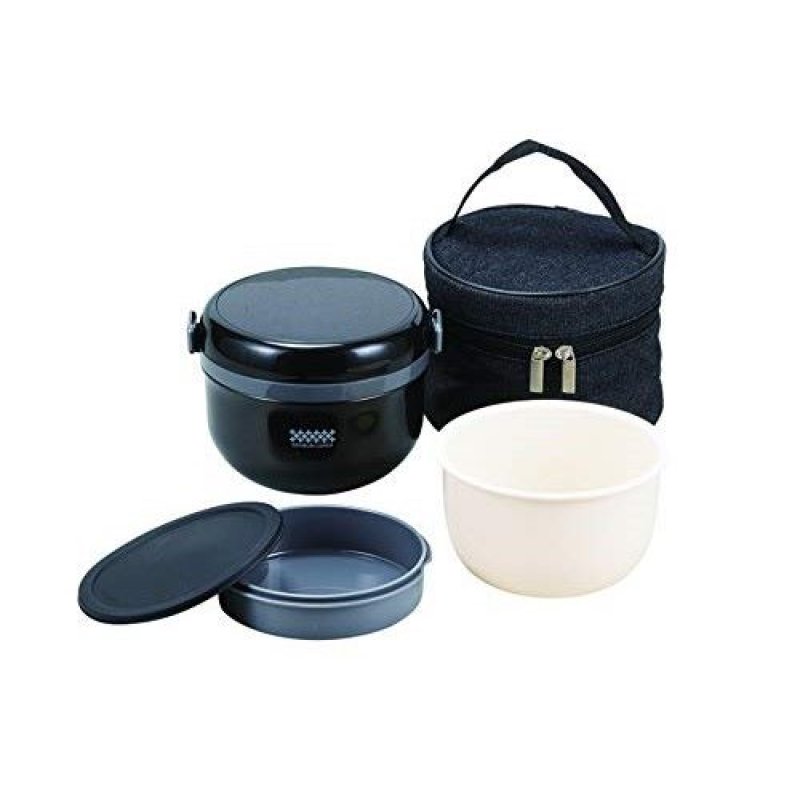 画像1: パール金属 保温 弁当箱 どんぶり 特盛 540ml BKデニム ランチ バッグ付 ほかどん HB-5467 [ B08HD1YD9P / 4549308554670 / HB-5467 ] (1)