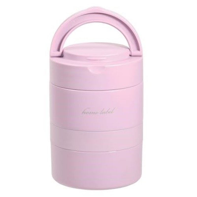 画像1: パール金属 連結式ランチジャー 480ml ステンレス製 ホームレーベル オーキッド DC-6012 [ B0DDXJLB1R / 4549308860122 / DC-6012 ] (1)