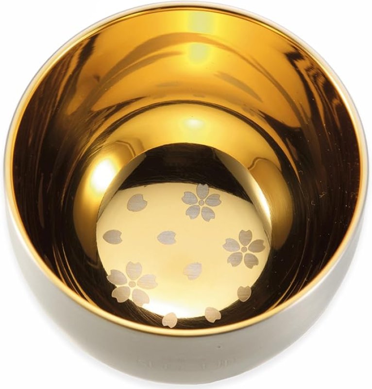 画像1: ナガオ 燕三条 ぐい呑み 桜金 直径6×高さ5cm 18-8ステンレス二重構造 日本製 [ B07DCXNMKT / 4560433025224 / ] (1)