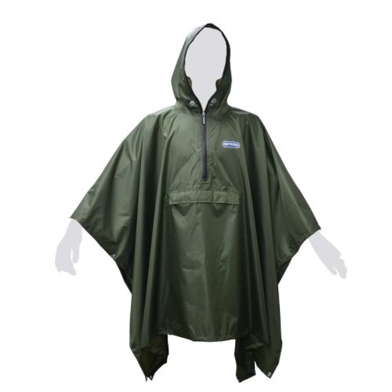 画像1: OUTDOOR PRODUCTS 防水 レインポンチョ バーサタイル 1着5役 フリーサイズ(145-185cm) カーキ [ B0B4N776JB / 4560497095898 / 22074 ] (1)