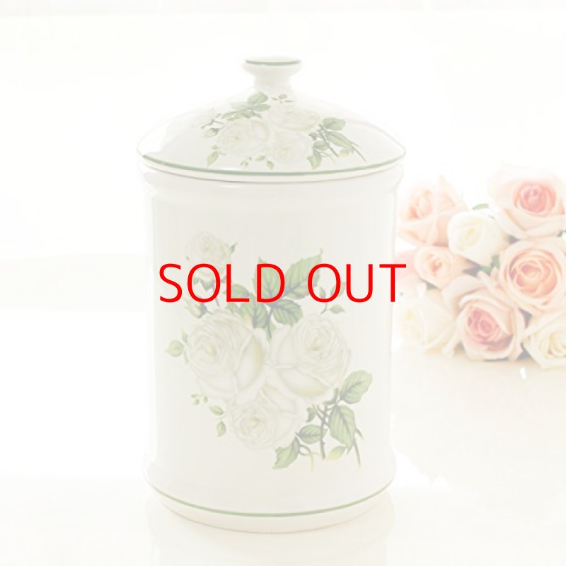 画像1: ◇ホワイトローズトイレポット サニタリーポット サニタリーボックス ロイヤルアーデン ゴミ箱 陶器 [ B01J7FQ5O8 / 4571140714424 / / 6025772 ] (1)