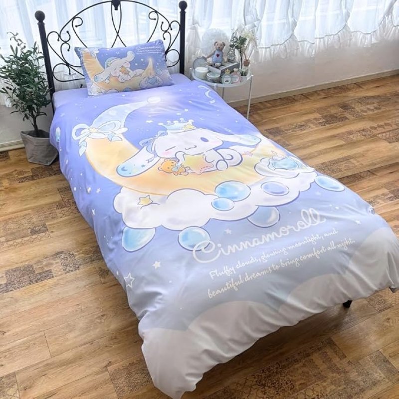 画像1: サンリオ(SANRIO) シナモロール 布団カバー 3点セット シングル しなもん シナモンくん サンリオ SANRIO キャラクター SB-682-S [ B0DY1X4WJN / 4571687898137 / SB-682-S ] (1)