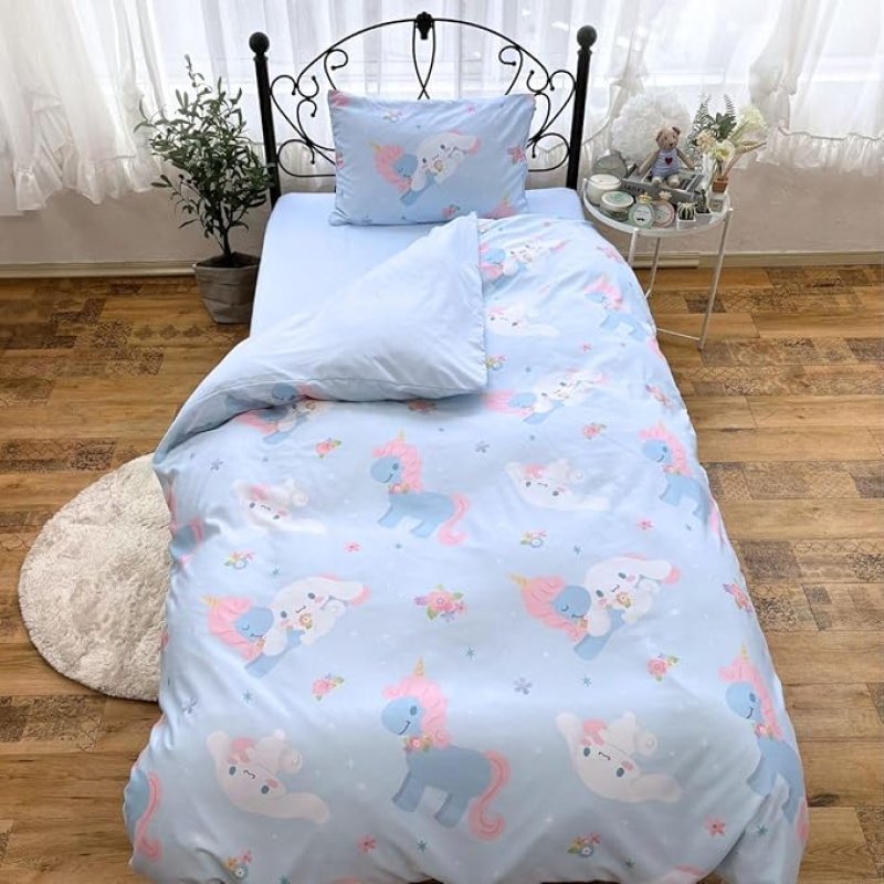 画像1: サンリオ(SANRIO) シナモロール 布団カバー3点セット 枕カバー シーツ 掛布団カバー シングル SB-684-S [ B0DYY4BCKL / 4571687898144 / SB-684-S ] (1)