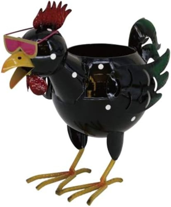 画像1: ◯東洋石創 アニマルポット にわとり ブラック 28×15×25cm 82856 [ B07VCH95N6 / 4573411891315 / ] (1)