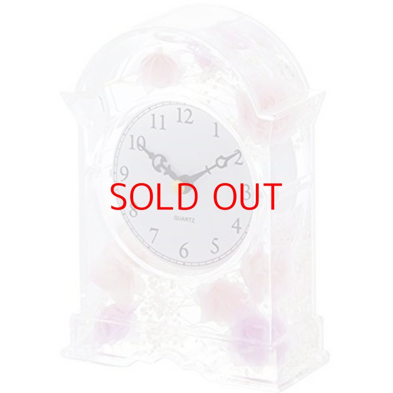 画像1: ■ロイヤルアーデン 置き時計 スウィート ローズ アクリル 水中花 5×11×15cm [ B08GR2TRRR / 4580135308197 / 58791 ] (1)