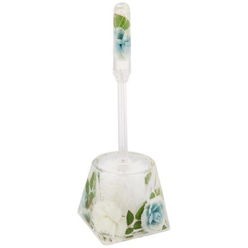 画像1: パシフィックGLD トイレブラシセット アクリル水中花 ホワイト&ブルー (ブラシ)φ7×長さ33cm 58803 [ B0BHVFT3MW / 4580135313801 / 58803 ] (1)