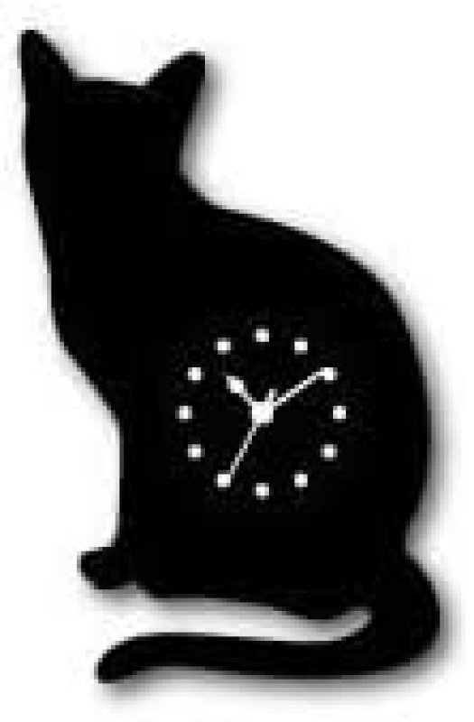 画像1: ☆K-ART.JAPAN 時計 掛け時計 おしゃれ デザイン 動物たちのシルエットが可愛い掛け時計 ネコ　Silhouette Clock sd4534028 [ B014KJ2DE2 / 4580233092417 / NO.804 / ] (1)