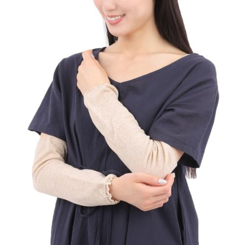 画像1: エムアンドエムソックス アームカバー (1, ベージュ, フリー) [ B0D66JH7V5 / 4580652745659 / ] (1)