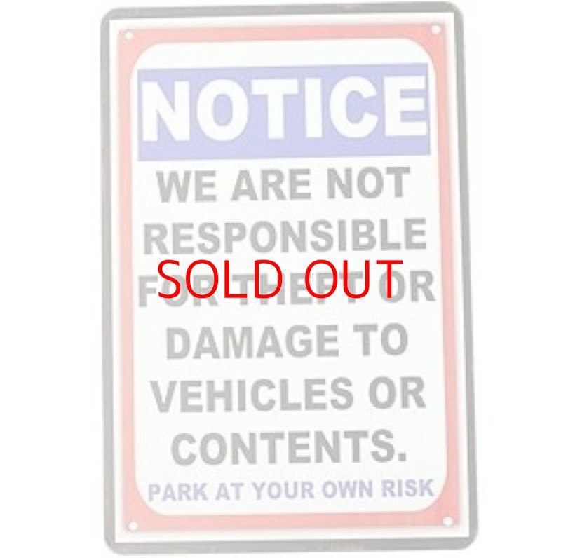 画像1: ◯BLUEVOGUE 【USA アメリカン デザイン】NOTICE サインボード 看板 店舗 レストラン カフェ 車庫 バイク ガレージ おしゃれ ビンテージ バイカー インテリア ; AVSB-414 [ B095RFXTJG / 4580743920071 / ] (1)