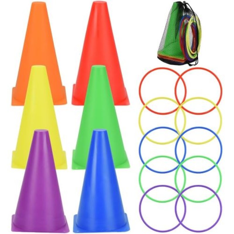 画像1: ★INLAVSITY 輪投げセット カラーコーン 収納袋付き 大人数 レクリエーション パーティー お祭り ミニゲーム [ B0CQLJM9N1 / 4580758551055 / - / 105 ] (1)