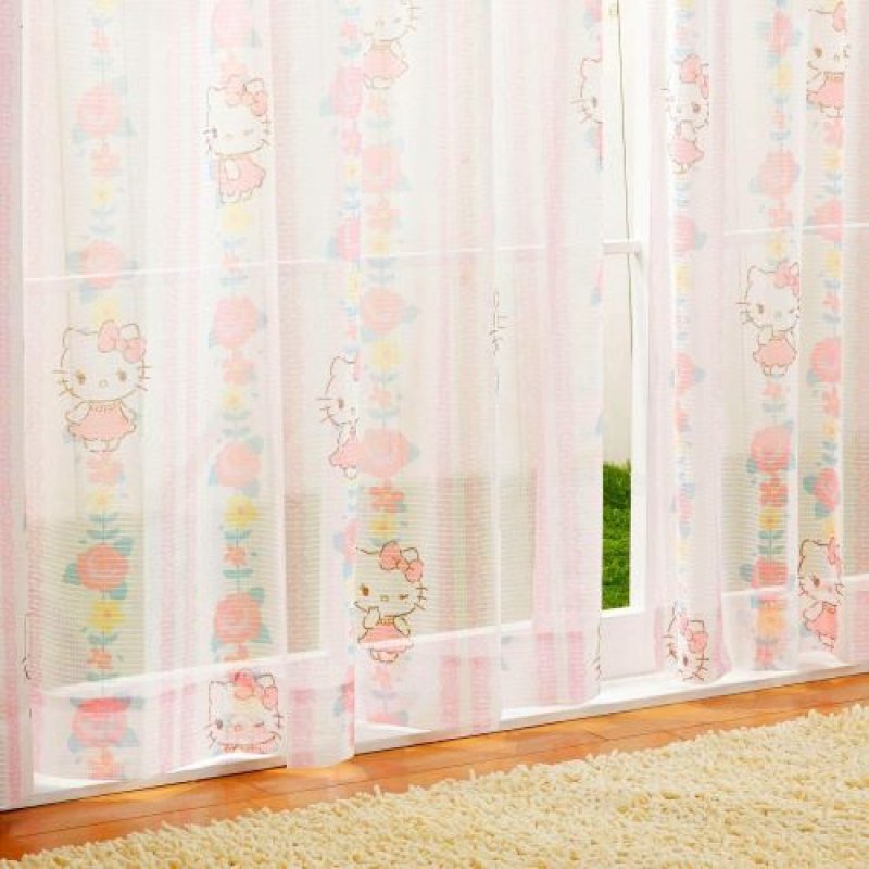 画像1: サンリオ(SANRIO) キティ レースカーテン2枚セット SB-522-S [ B0897Z69K9 / 4582206829464 / 100220203903-01-01 ] (1)
