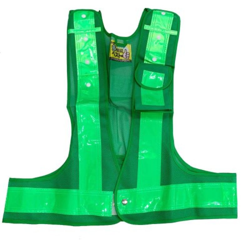 画像1: ◇ミズケイ 役立~ツ 多機能安全ベスト 緑地/緑線 3001013 [ B08BTS7MBV / 4582331372569 / / 1 ] (1)