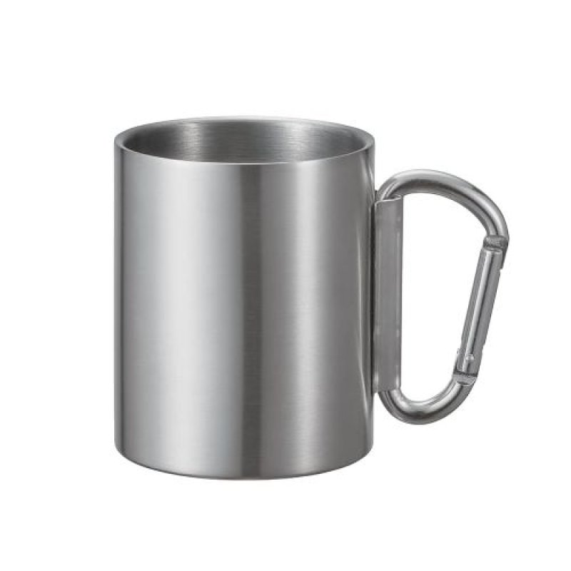 画像1: トレードワークス 折りたたみカラビナハンドルステンレスマグ シルバー TS-1611-005 [ B08W4XC3KF / 4589591573835 / ] (1)