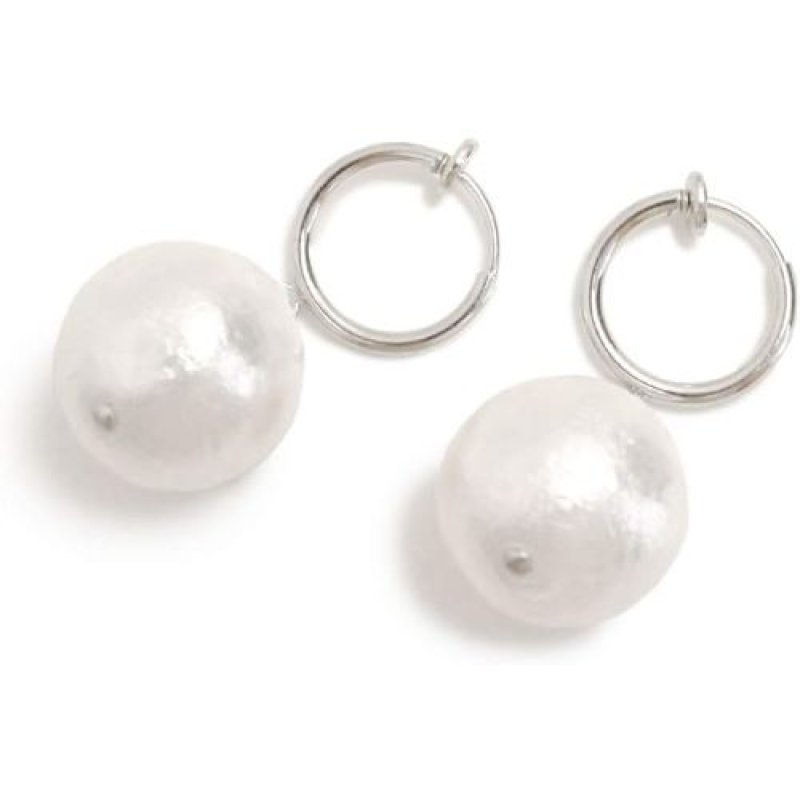 画像1: ◯MAGGIO 日本国内仕上げ 揺れる 大粒 イヤリング コットンパール フープ 結婚式 二次会 パーティー レディース [ B07XVDRJJG / 4589876625419 / ] (1)