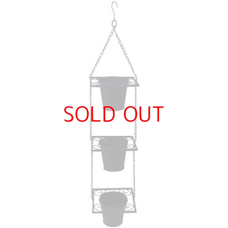 画像1: 〇かわ畑 3ポットハンギングプランター ブラック 1407IFH006 [ B017SK1W42 / 4589962411582 / / L棚 ] (1)