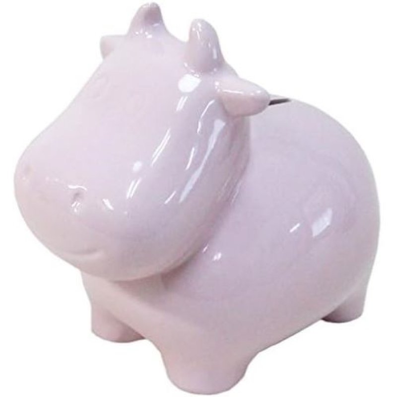 画像1: 〇かわ畑 陶器製貯金箱 ウシ ライトピンク 1108USC019 [ B017SKLCYW / 4589962412190 / / L ] (1)