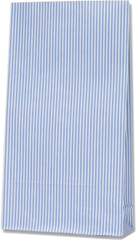 画像1: シモジマ ヘイコー 紙袋 マチ付 ファンシーバッグ 4才 モノストライプ 青 21x8x38.5cm 100枚 2630900 [ B00MLNW73W / 4901755300949 / 2630900 ] (1)