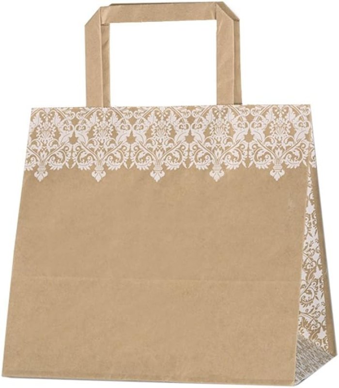 画像1: シモジマ ヘイコー 手提 紙袋 フラットチャームバッグ 220-1 ホワイト 22x15x21cm 50枚 003277303 [ B0192KTBYO / 4901755351538 / 3277303 ] (1)