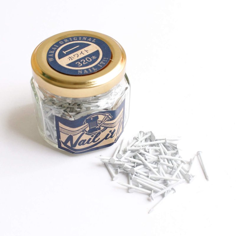 画像1: 若井産業(Wakaisangyou) Nail it!!(ネイルイット)ストリングアート 釘 瓶入 ホワイト 釘のサイズ長さ:19mm 太さ:#17(約Φ1.47mm) 320本 NB70010 [ B07Q6KQRXS / 4903768652428 / NB70010 ] (1)