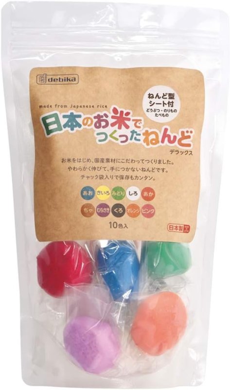 画像1: ◇デビカ 粘土 日本のお米でつくったねんど デラックス 10色入 093126 [ B087MJPTWK / 4904901931264 / / 4195359 ] (1)