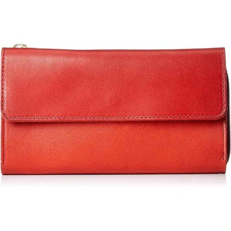画像1: ◯タチヤ 栃木レザーフラップロングウォレット ZZ284QG レッド [ B07NSD3XVH / 4941880104555 / ] (1)