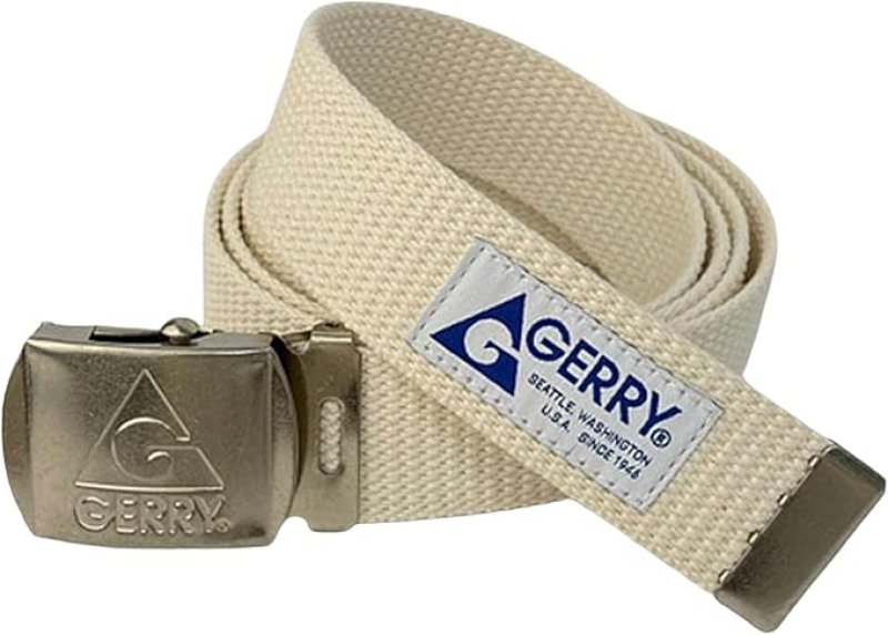 画像1: ジェリーユニセックス ガチャベルト (ブランドロゴ) 　GR075ZM / 32mm ICON TAPE BELT 日常使い アウトドア 16_O.WHT FR [ B0DJBN47MT / 4941880137881 / GR075ZM ] (1)