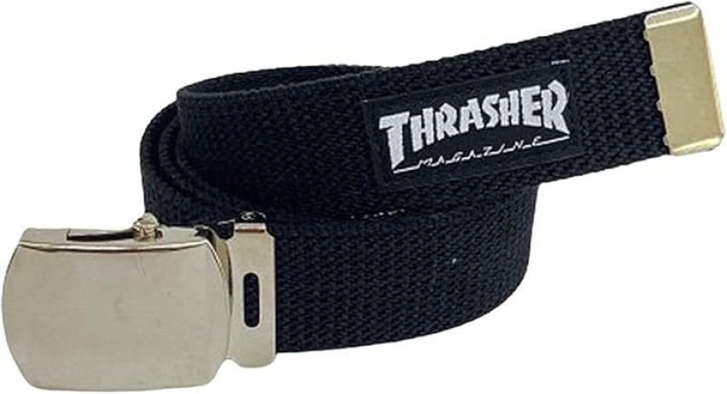 画像1: スラッシャーユニセックス ガチャベルト (マガジンロゴ) 　THR-003 / 32mm GI BELT 日常使い 01_BLK FR [ B0DKSHSCXG / 4941880145800 / THR-003 ] (1)