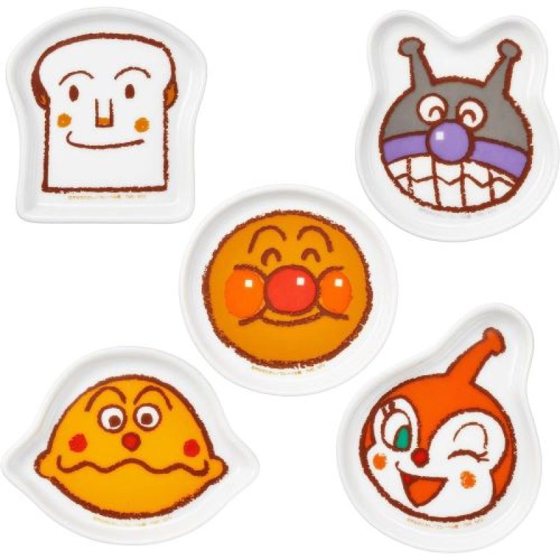画像1: 「 それいけ!アンパンマン 」 子供 食器セット 陶器 食洗機対応 電子レンジ対応 子ども用 食器 顔型 皿 小皿 5枚セット 日本製 432760 [ B0CWL9LJT6 / 4964412432605 / 432760 ] (1)