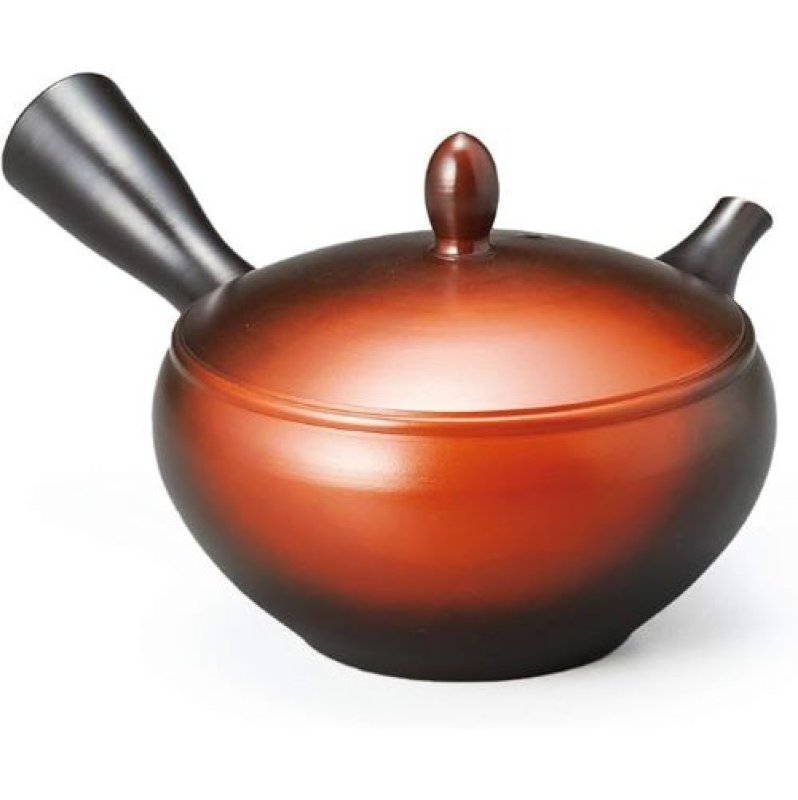 画像1: ◇ヤマキイカイ 急須 弘二窯変平丸 16×10×高さ8cm 常滑焼 化粧箱入 M65 [ B00I2FLIZG / 4964565000164 / / 2 ] (1)