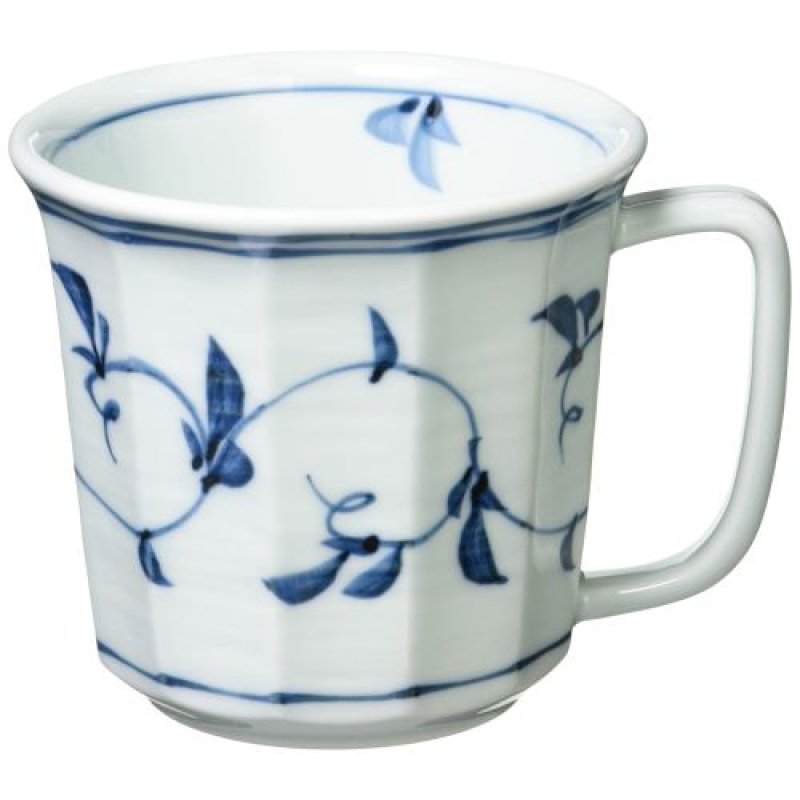 画像1: 西海陶器(Saikaitoki) 波佐見焼 「かるがる」 軽量 マグカップ 唐草柄 青色 日本製 32015 [ B071981QF7 / 4965451320151 / 32015 ] (1)
