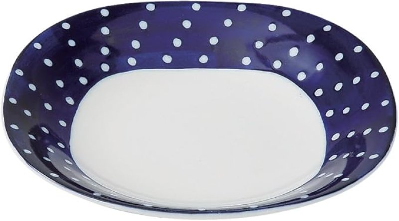 画像1: ☆インディゴジャパン 多用皿 染抜しぼり柄 直径21.5cm 42879 [ B071XT5B7Y / 4965451428796 / NO.1011 / ] (1)